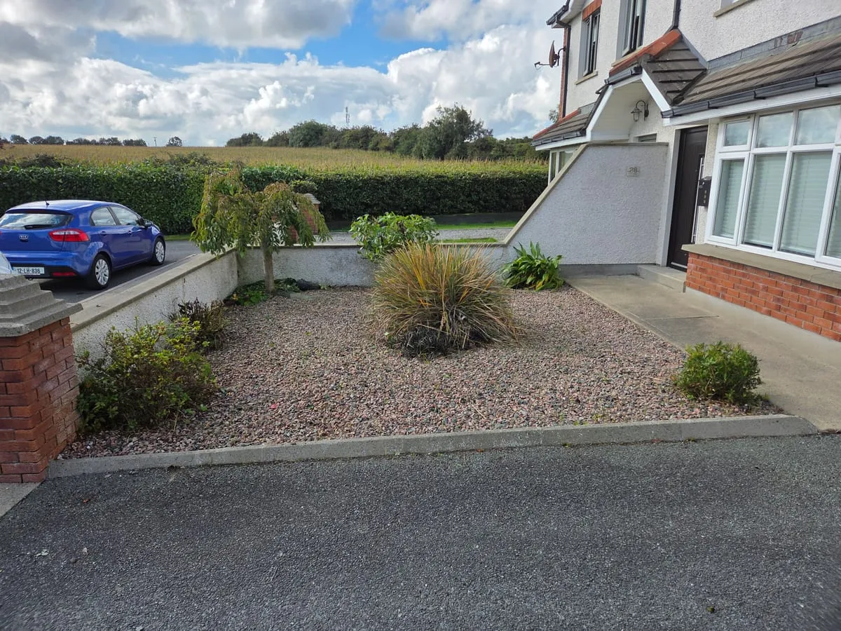A front garden and driveway we keep tidy in Dromiskin, Co. Louth.